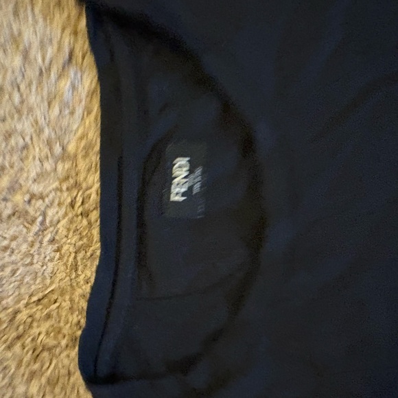 Fendi Black Tee with Colorful Logo - Picture 3 of 3